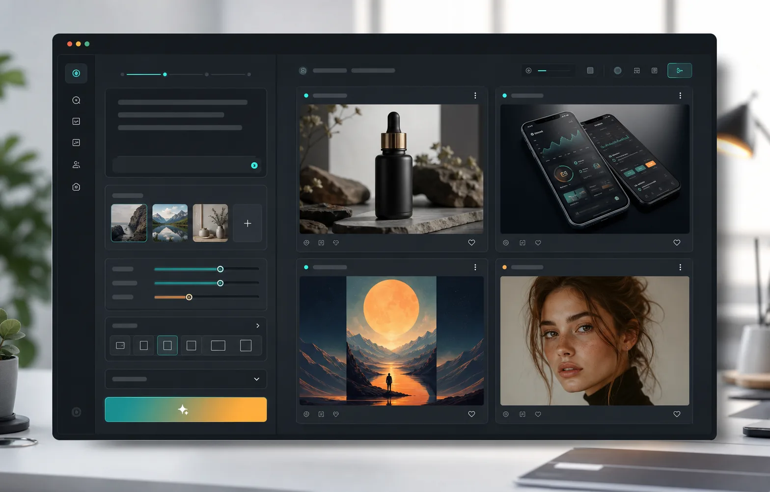 REVE 2 prompt workspace with product photo results